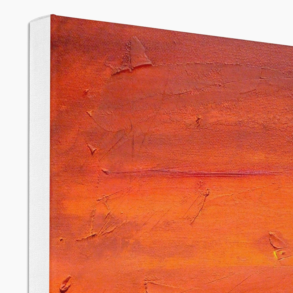 Loch Fyne Dusk orange textured abstract canvas wall art
