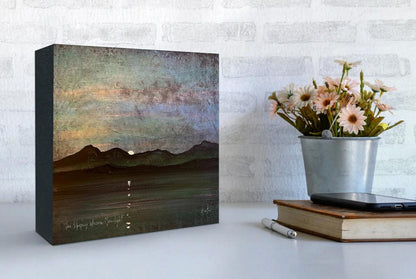 Loch Fyne Dusk Wooden Art Block