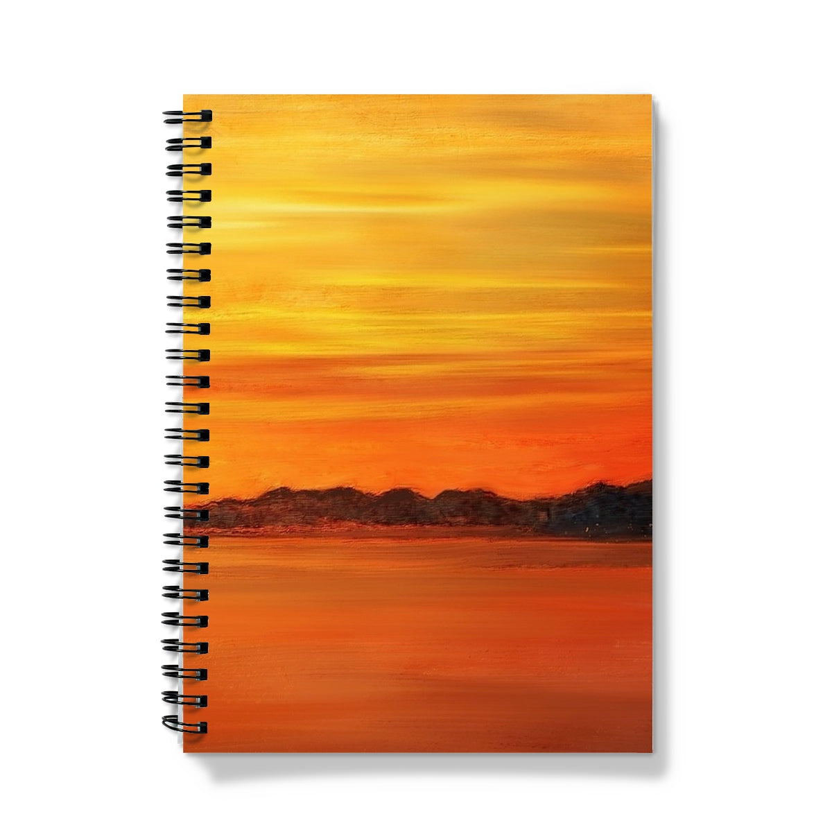 Loch Fyne Sunset Art Gifts Notebook-Journals & Notebooks-Scottish Lochs & Mountains Art Gallery-A5-Graph-Paintings, Prints, Homeware, Art Gifts From Scotland By Scottish Artist Kevin Hunter