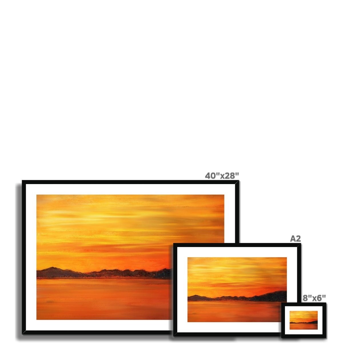 Loch Fyne Sunset Painting | Framed &amp; Mounted Prints From Scotland