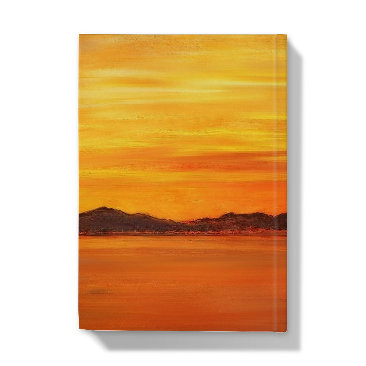 Orange sunset hardcover notebook with textured cover from Loch Fyne Sunset Hardback Journal
