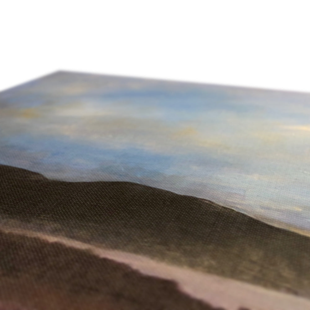 Beach towel with sand texture and ocean waves design in blue and green colors for Loch Garten Dawn Canvas