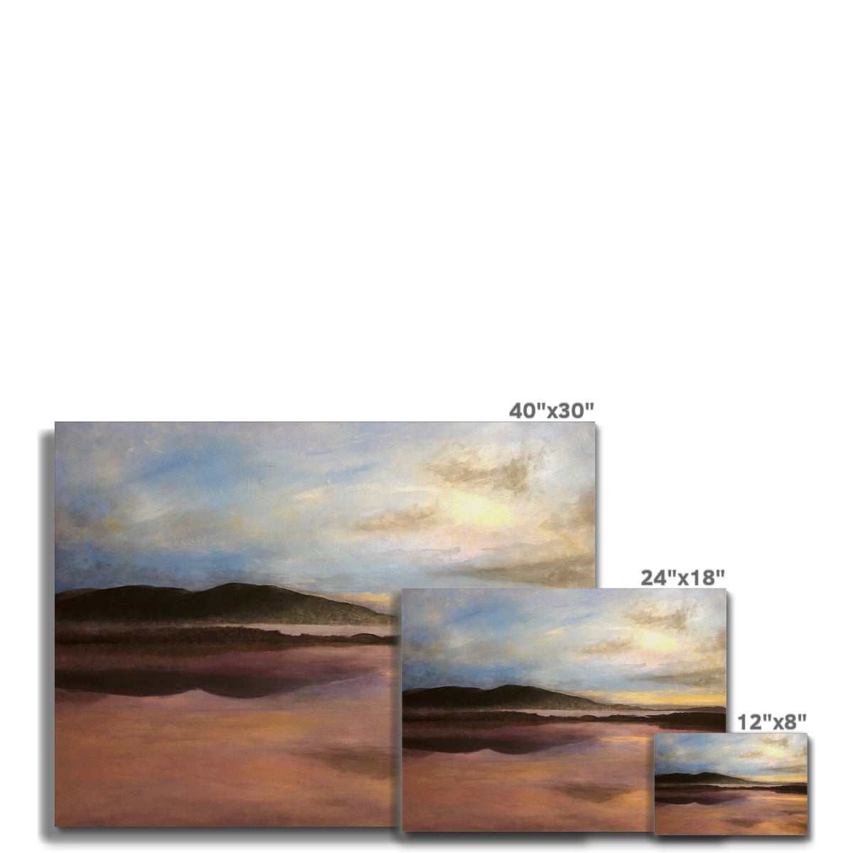 Loch Garten Dawn Canvas landscape painting in muted earth tones with soft brushstrokes