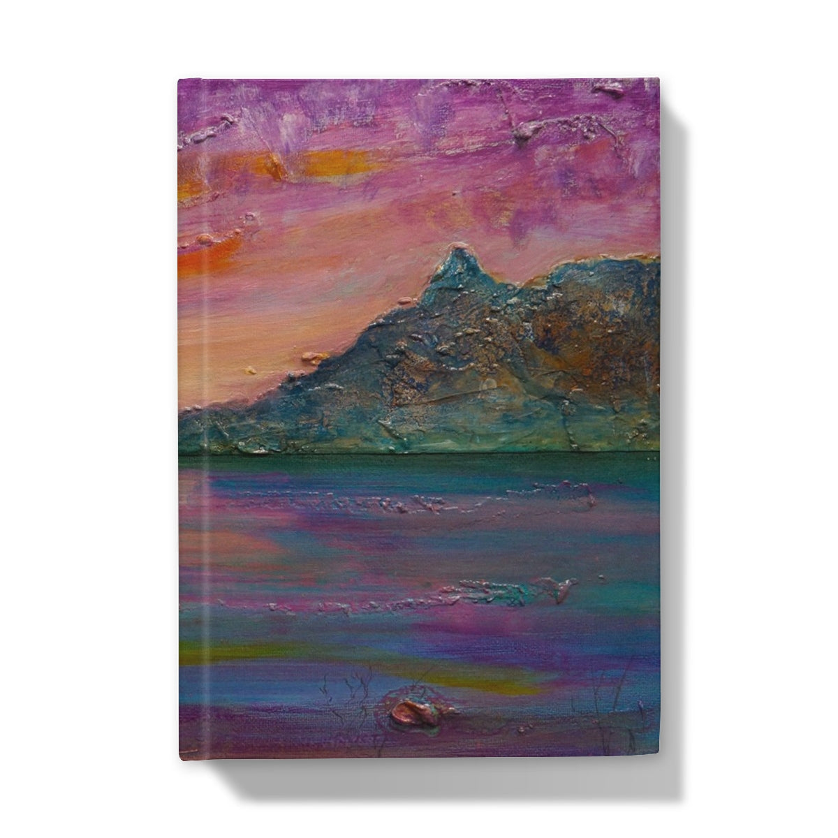 Loch Leven Sunset abstract mountain journal with purple teal hues