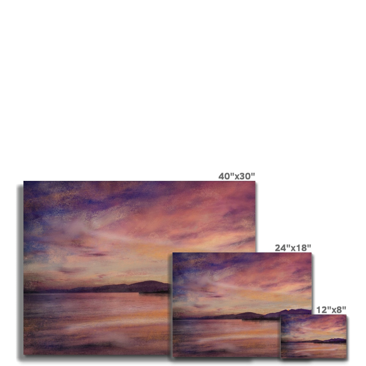Serene Loch Linnhe Dusk sunset canvas print over calm water