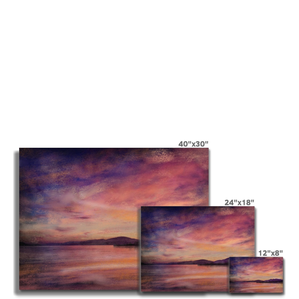 Loch Linnhe Dusk Painting | Canvas From Scotland-Contemporary Stretched Canvas Prints-Scottish Lochs & Mountains Art Gallery-Paintings, Prints, Homeware, Art Gifts From Scotland By Scottish Artist Kevin Hunter