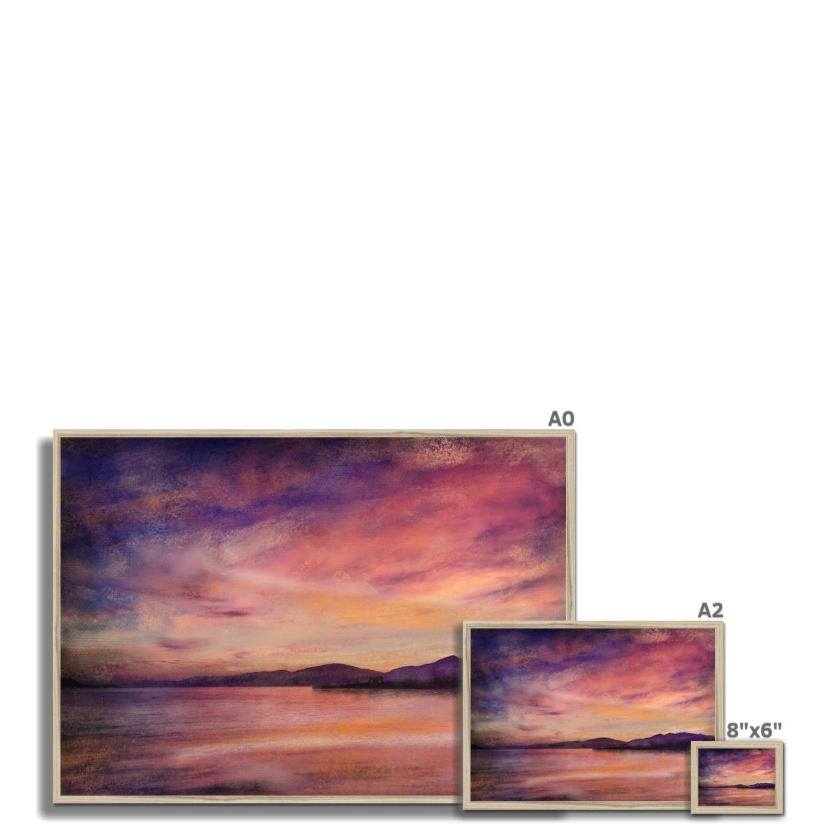 Loch Linnhe Dusk Painting | Framed Prints From Scotland-Framed Prints-Scottish Lochs & Mountains Art Gallery-Paintings, Prints, Homeware, Art Gifts From Scotland By Scottish Artist Kevin Hunter