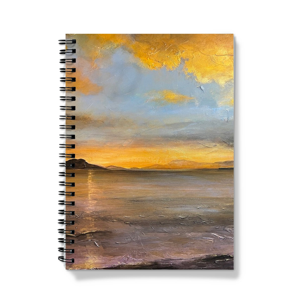 Loch Linnhe Sunset Art Gifts Notebook-Journals & Notebooks-Scottish Lochs & Mountains Art Gallery-A5-Graph-Paintings, Prints, Homeware, Art Gifts From Scotland By Scottish Artist Kevin Hunter