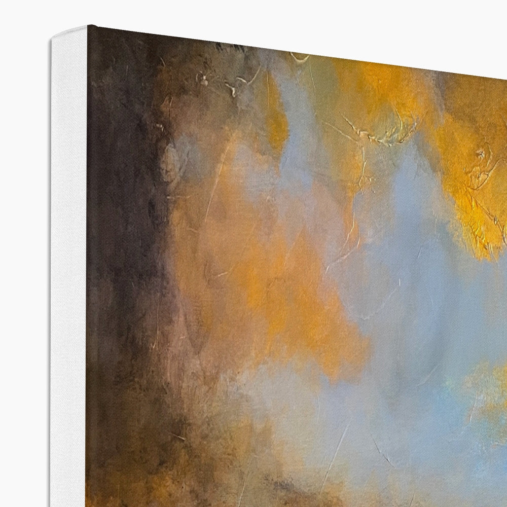 Abstract Loch Linnhe Sunset canvas print in golden blue hues