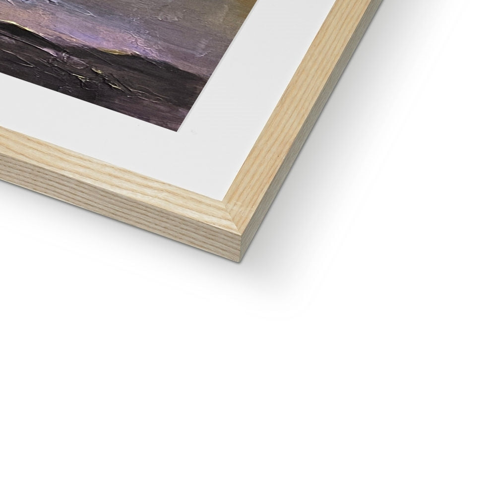 Loch Linnhe Sunset abstract artwork in wooden frame with white mat