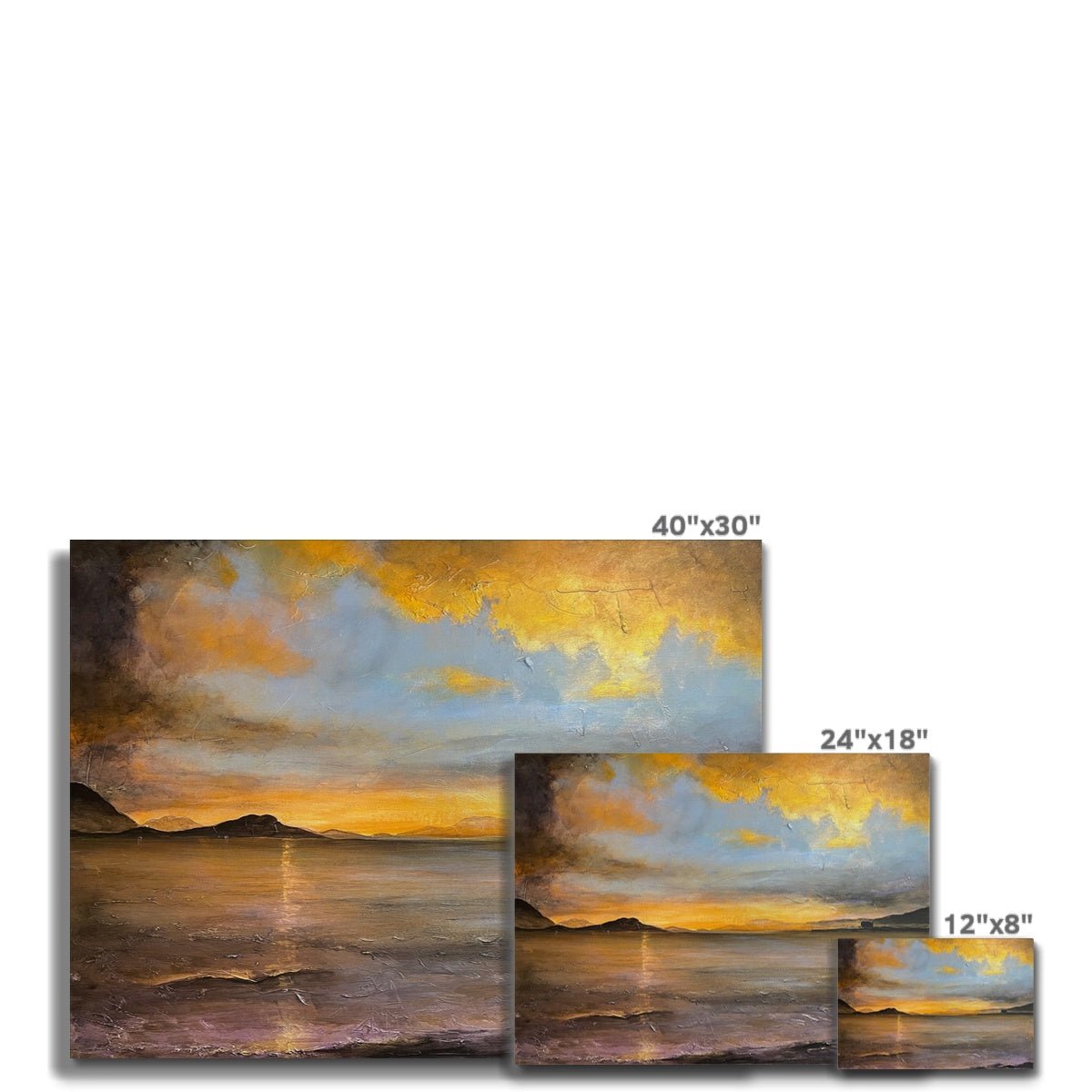 Loch Linnhe Sunset Painting | Canvas From Scotland-Contemporary Stretched Canvas Prints-Scottish Lochs & Mountains Art Gallery-Paintings, Prints, Homeware, Art Gifts From Scotland By Scottish Artist Kevin Hunter