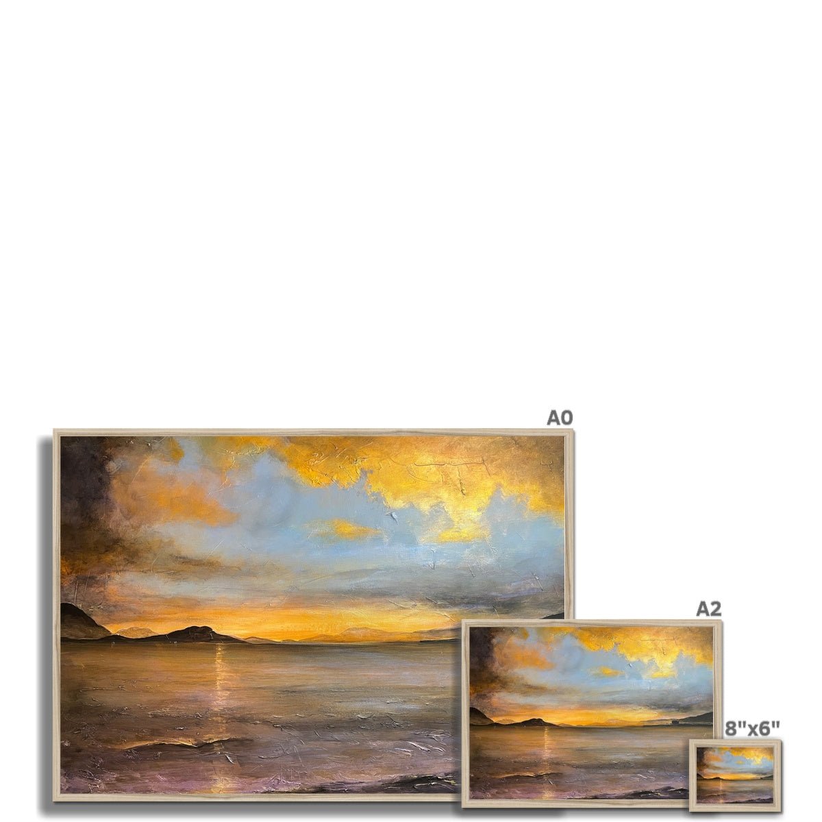 Loch Linnhe Sunset Painting | Framed Prints From Scotland-Framed Prints-Scottish Lochs & Mountains Art Gallery-Paintings, Prints, Homeware, Art Gifts From Scotland By Scottish Artist Kevin Hunter