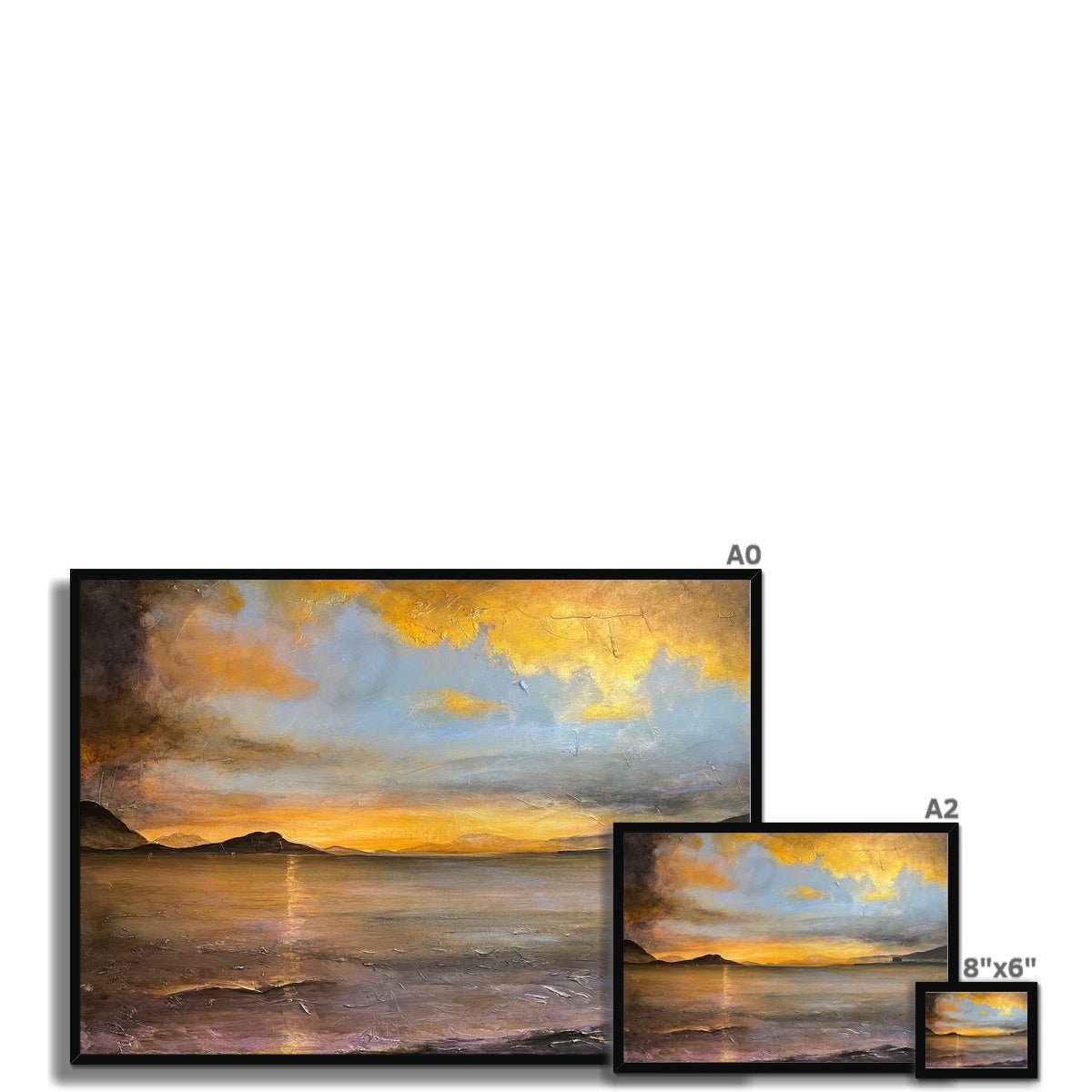 Loch Linnhe Sunset Painting | Framed Prints From Scotland-Framed Prints-Scottish Lochs & Mountains Art Gallery-Paintings, Prints, Homeware, Art Gifts From Scotland By Scottish Artist Kevin Hunter