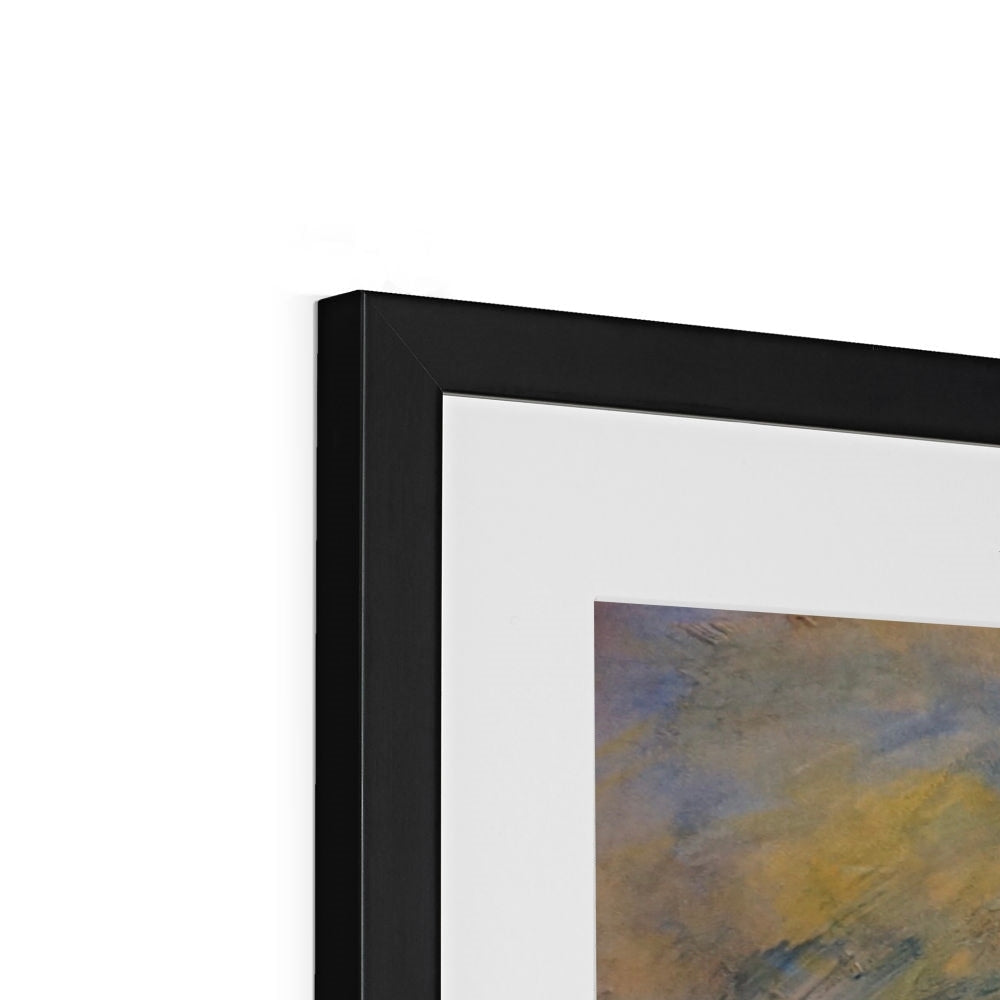 Black matte frame with abstract Loch Lomond Cottage print and white matting