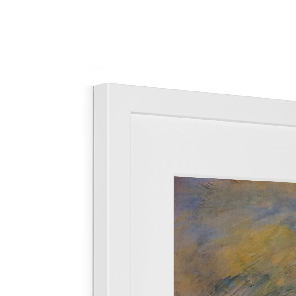White modern frame with abstract Loch Lomond Cottage art print