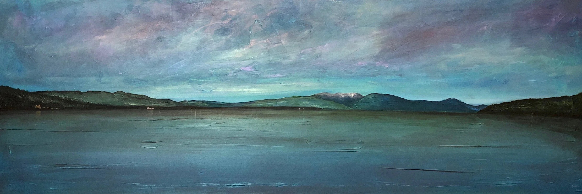 Loch Lomond From Balloch Castle Country Park Scotland Original Panoramic Landscape Painting