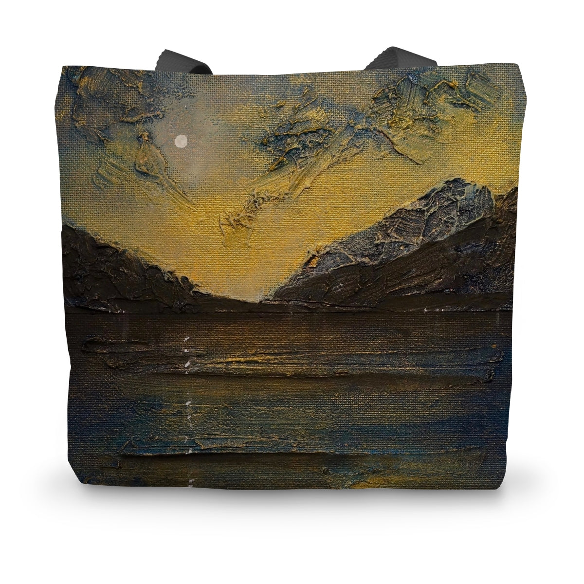 Loch Lomond Moonlight Art Gifts Canvas Tote Bag-Bags-Scottish Lochs & Mountains Art Gallery-14"x18.5"-Paintings, Prints, Homeware, Art Gifts From Scotland By Scottish Artist Kevin Hunter