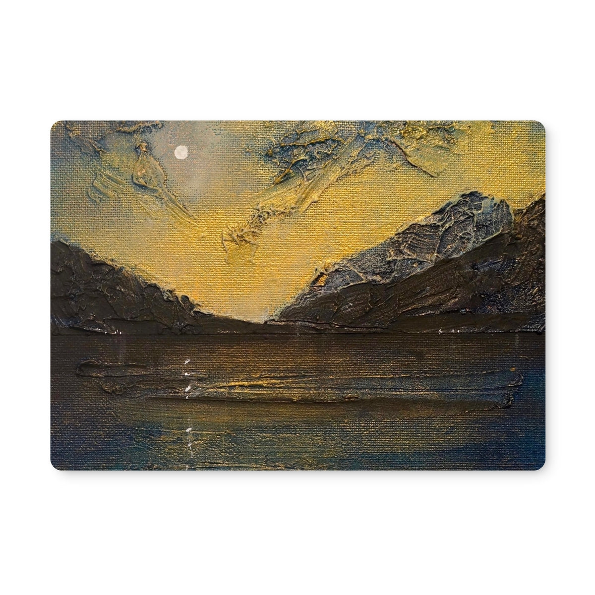 Loch Lomond Moonlight Art Gifts Placemat-Placemats-Scottish Lochs & Mountains Art Gallery-2 Placemats-Paintings, Prints, Homeware, Art Gifts From Scotland By Scottish Artist Kevin Hunter