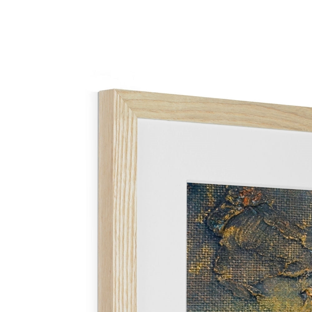 Loch Lomond Moonlight Art Print in wooden frame with gold leaf accents