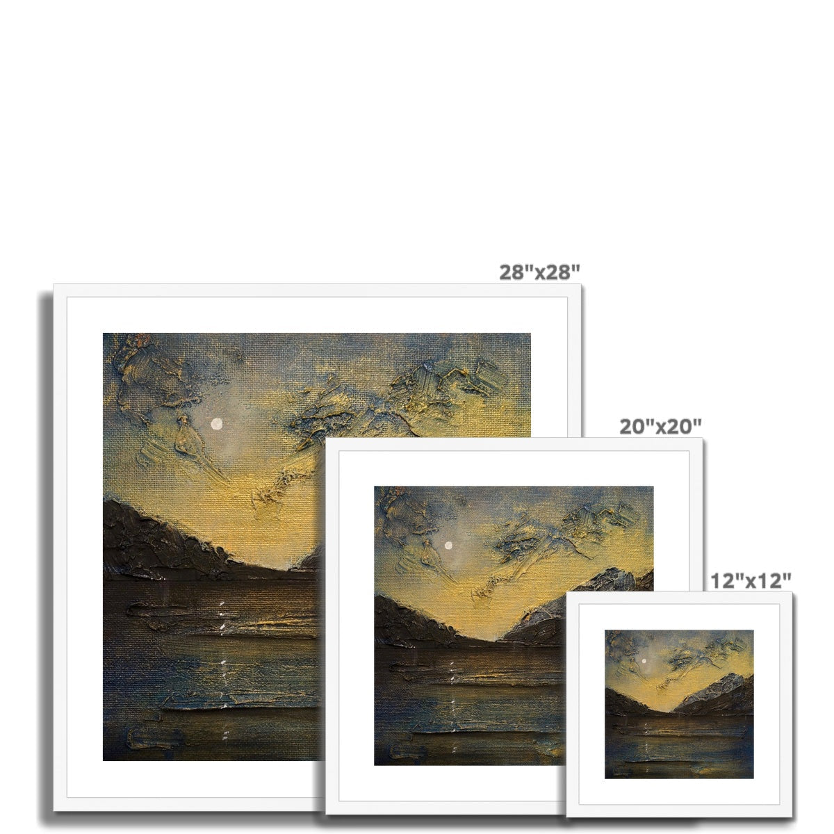 28x28 Loch Lomond Moonlight framed landscape print