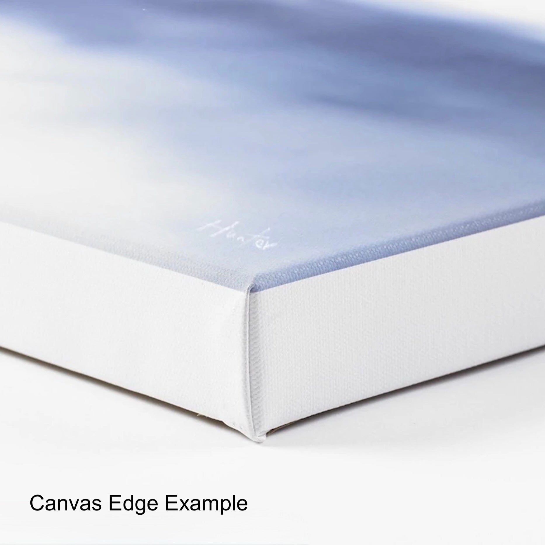 White-framed Loch Lomond Moonlight canvas with light blue gradient sky