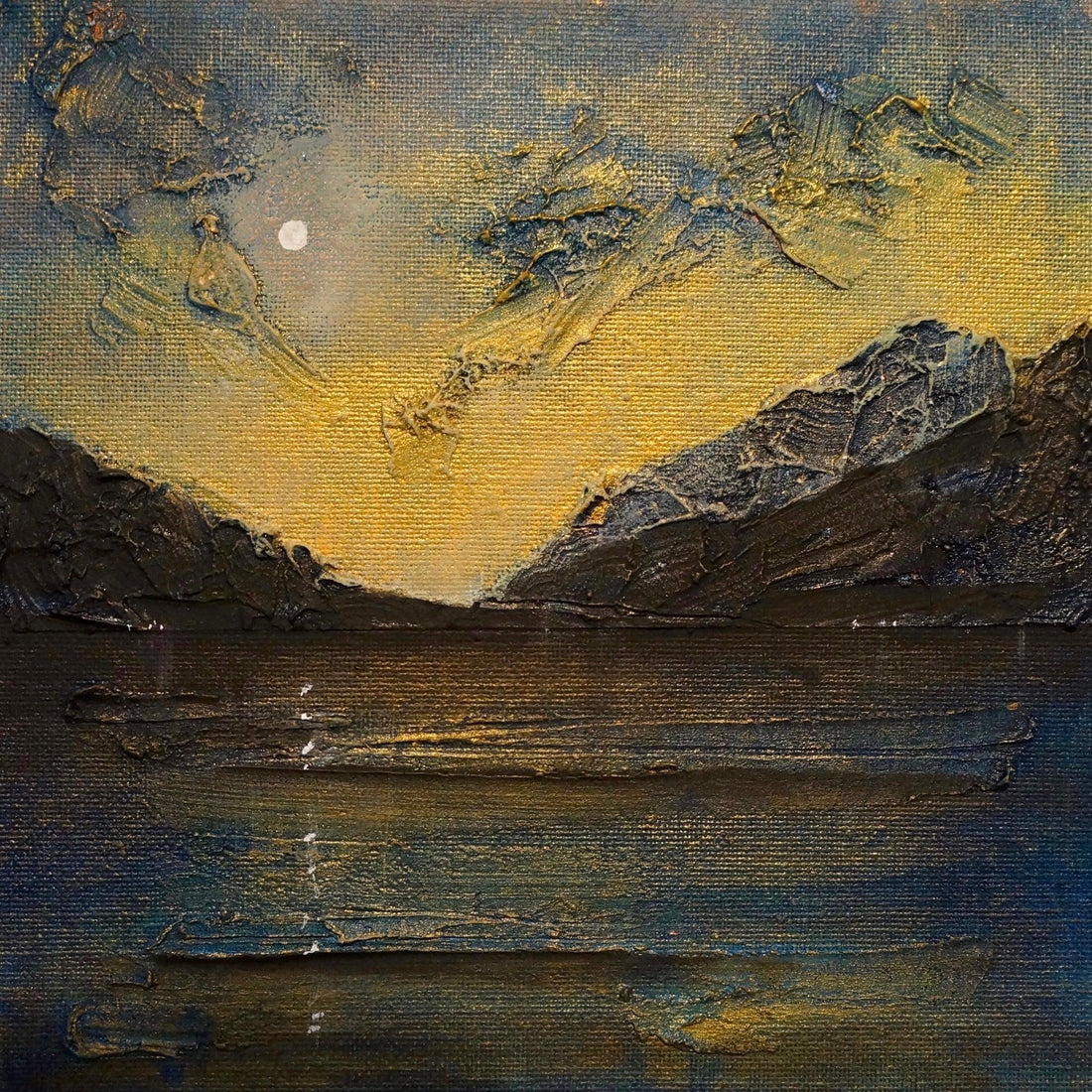 Loch Lomond Moonlight Wooden Art Block | Gifts Made In Scotland