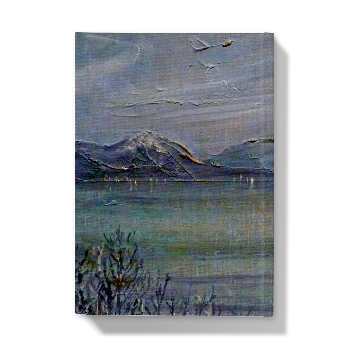 Canvas print of snowy mountain landscape with birds in flight on Loch Morlich Moonlight Journal