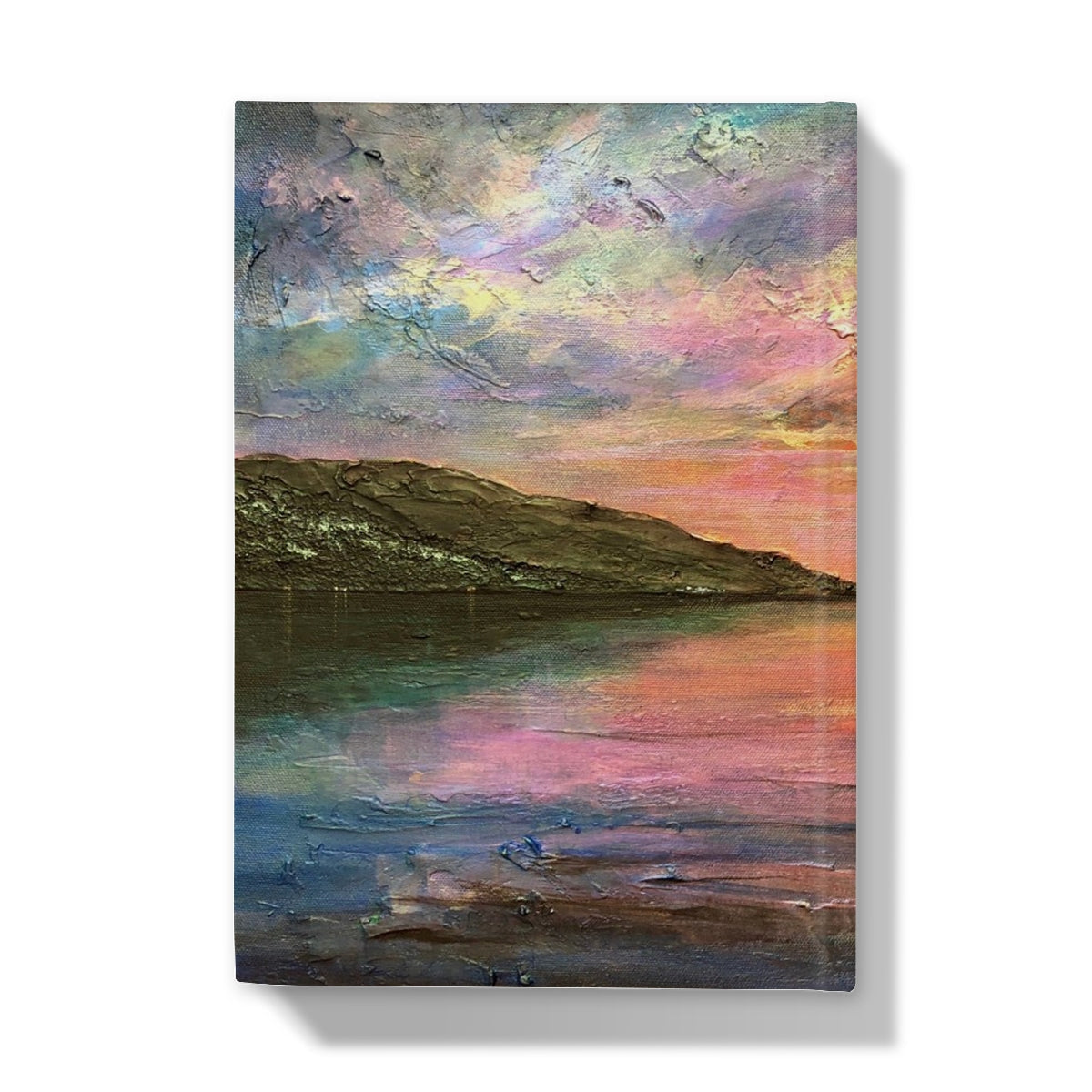 Serene Loch Ness dawn sunset painting on journal cover