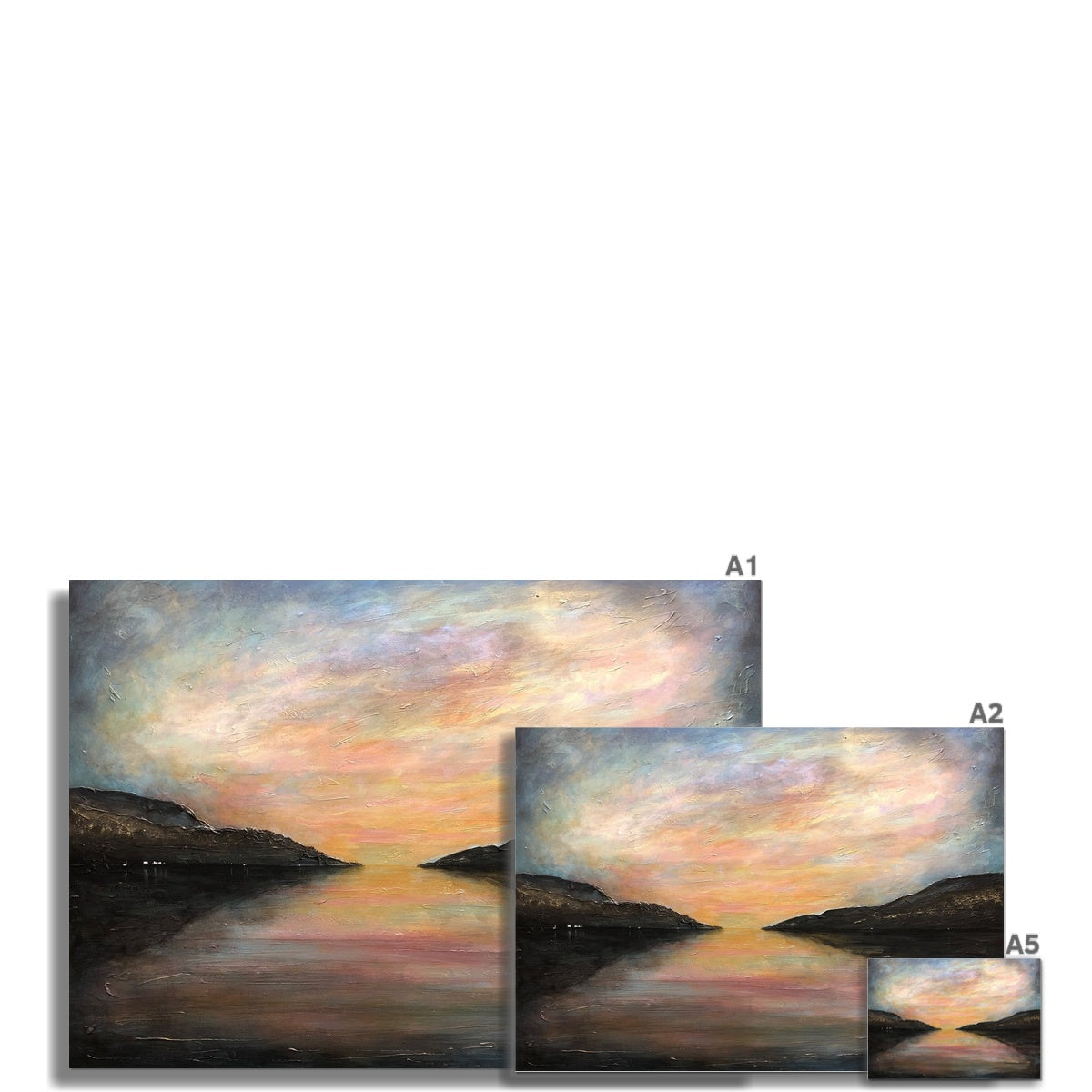 Loch Ness Glow Painting | Fine Art Prints From Scotland-Unframed Prints-Scottish Lochs & Mountains Art Gallery-Paintings, Prints, Homeware, Art Gifts From Scotland By Scottish Artist Kevin Hunter