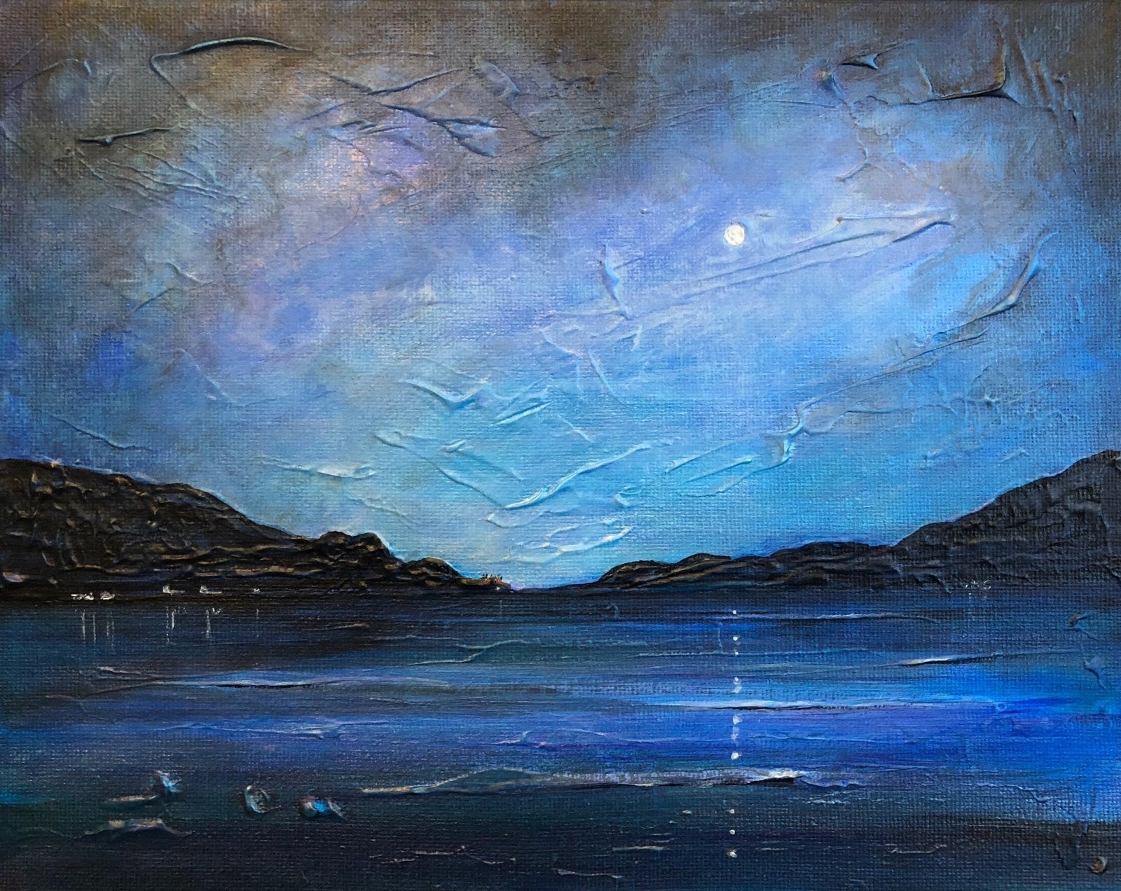 Loch Ness Moonlight Scotland | Painting Art Prints | Scottish Artist Hunter