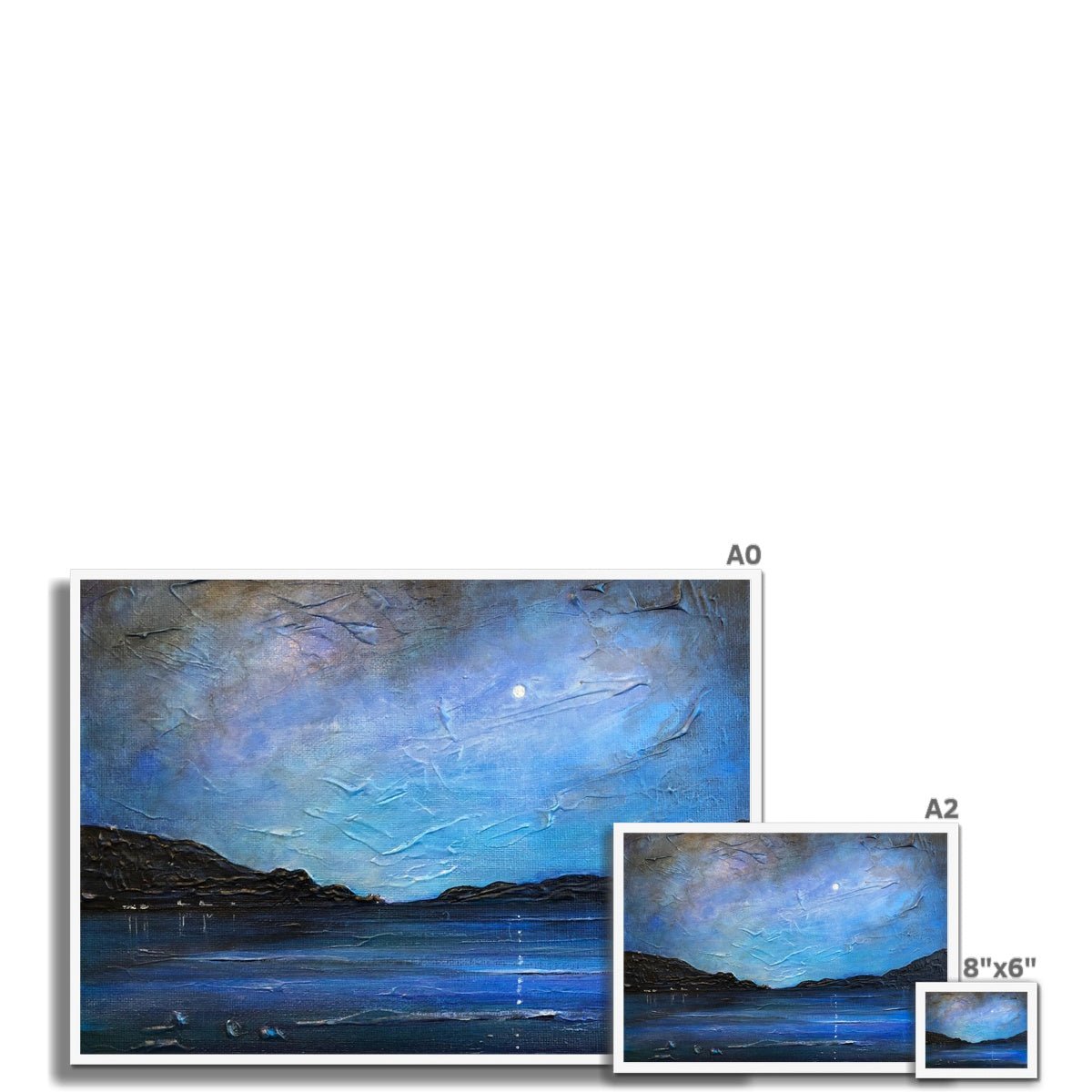 Loch Ness Moonlight Painting | Framed Prints From Scotland-Framed Prints-Scottish Lochs & Mountains Art Gallery-Paintings, Prints, Homeware, Art Gifts From Scotland By Scottish Artist Kevin Hunter