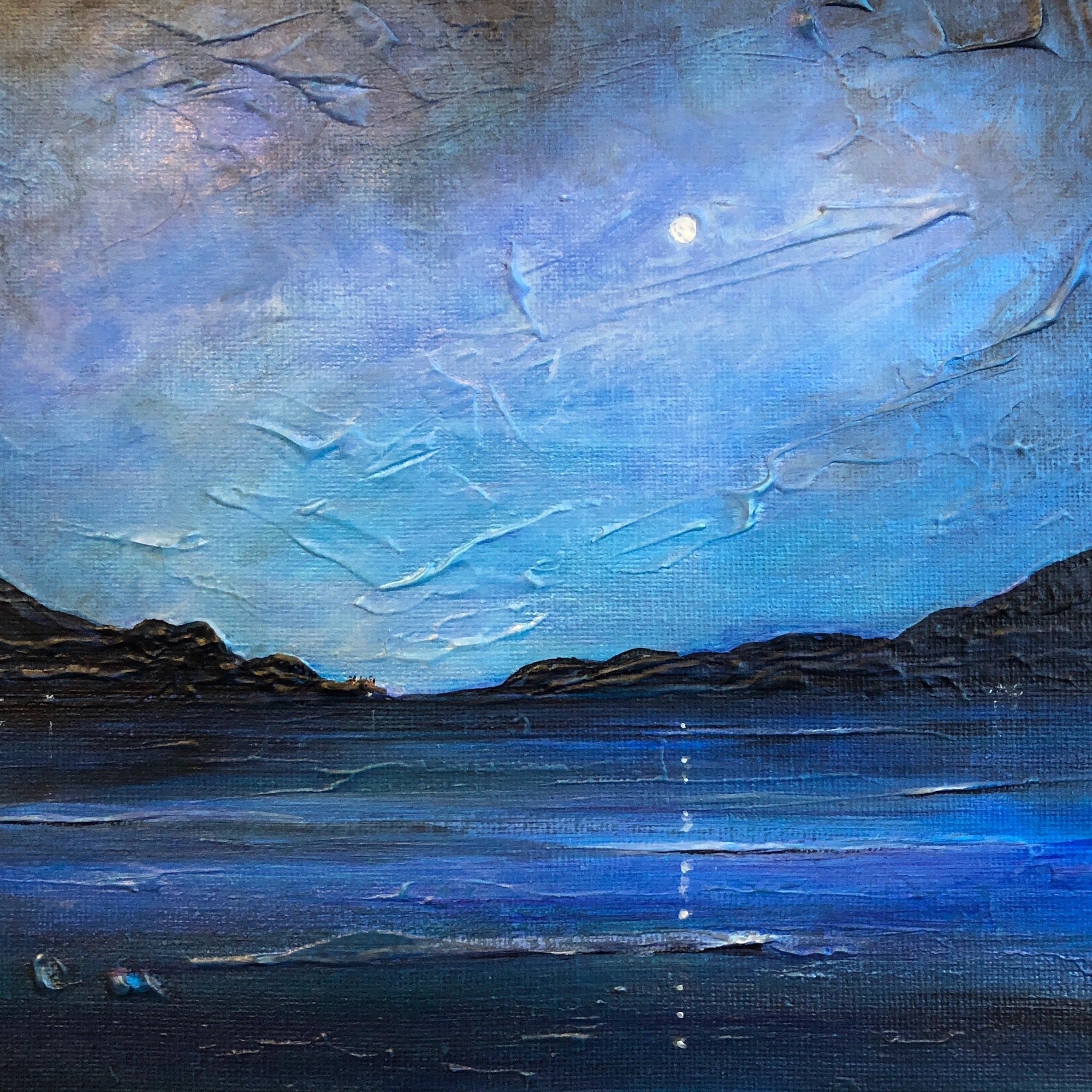 Loch Ness Moonlight | Scotland In Your Pocket Framed Prints-Scotland In Your Pocket Framed Prints-Scottish Lochs & Mountains Art Gallery-Paintings, Prints, Homeware, Art Gifts From Scotland By Scottish Artist Kevin Hunter
