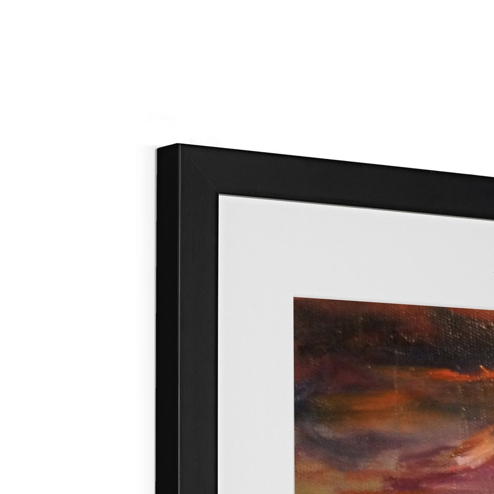 Black frame abstract modern Loch Ness Moonset art print