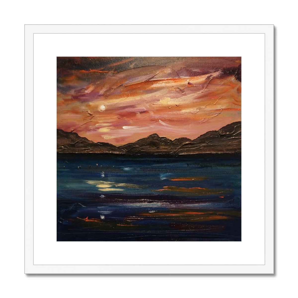 Loch Ness Moonset Painting | Framed &amp; Mounted Prints From Scotland