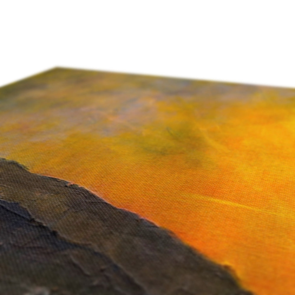 Loch Ness Sunset canvas print with orange-yellow gradient over rugged terrain