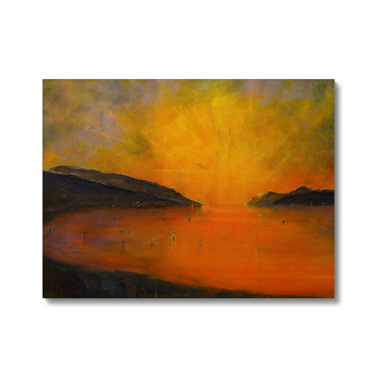 Loch Ness Sunset Canvas | Scottish Lochs & Mountains Art Gallery | Paintings, Prints, Homeware and Art Gifts From Scotland By Scottish Artist Kevin Hunter