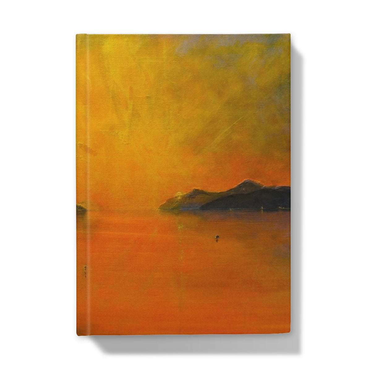 Loch Ness Sunset Hardback Journal with orange sunset over water
