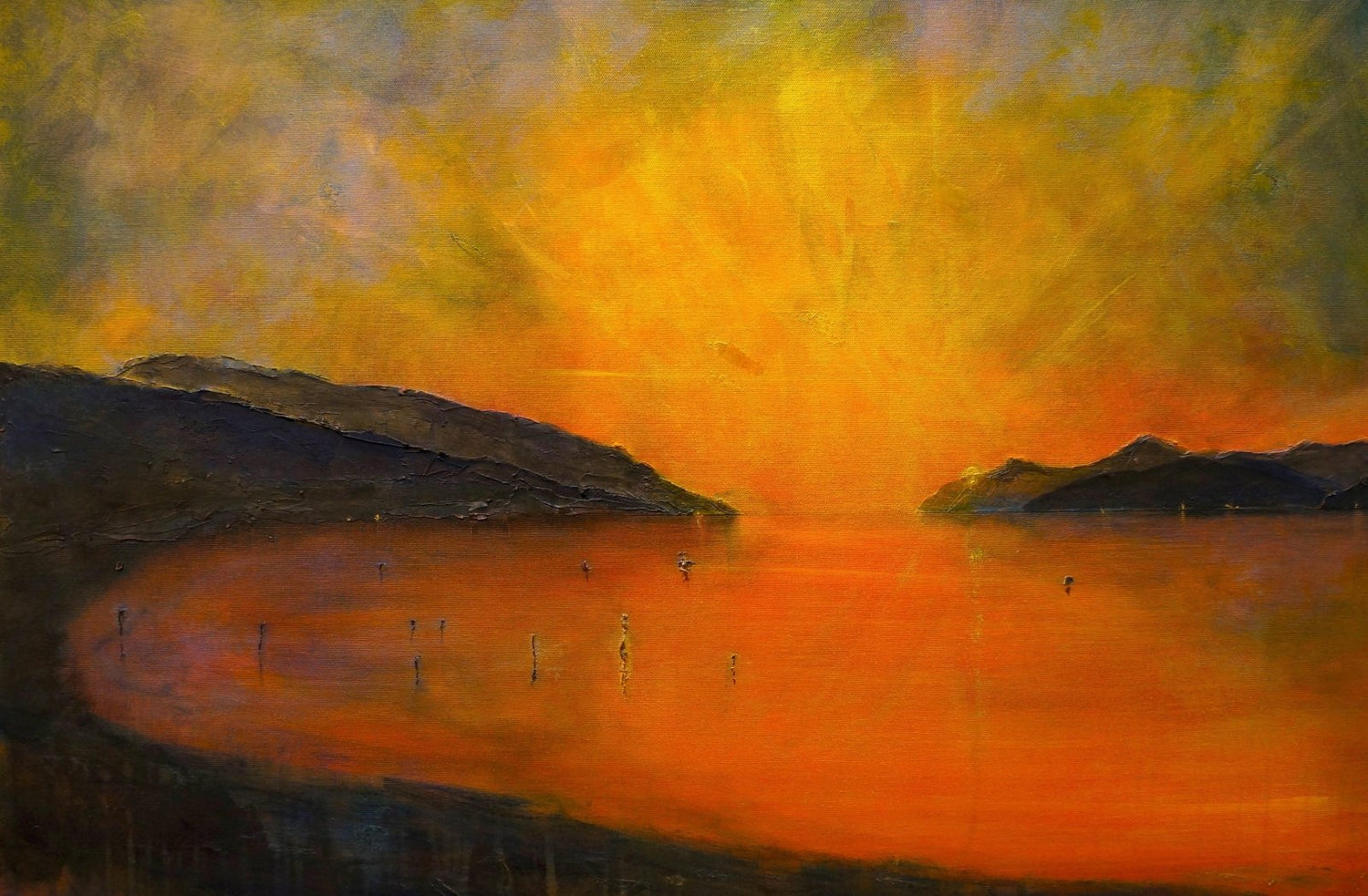 Loch Ness Sunset Scotland | Painting Art Prints | Scottish Artist Hunter