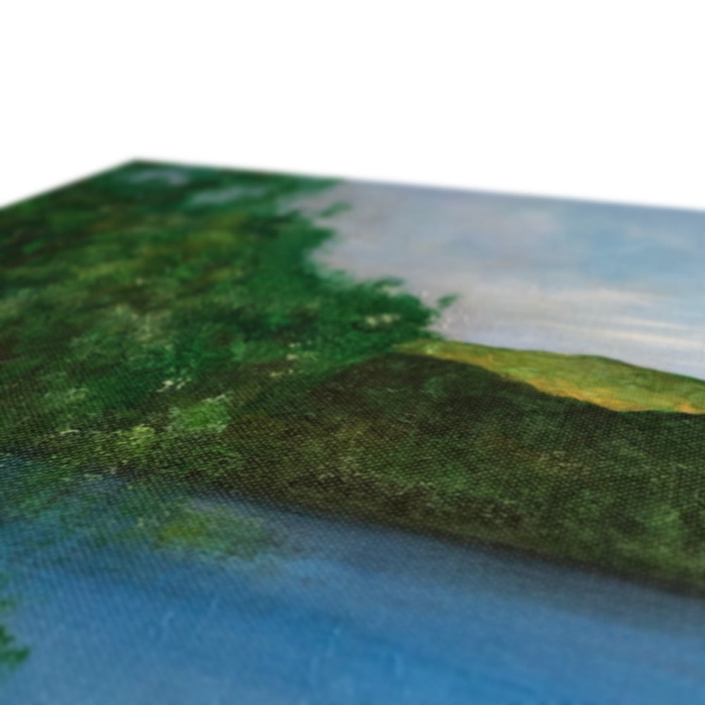 Green and yellow hillside model with textured grass surface on Loch Rannoch Canvas base