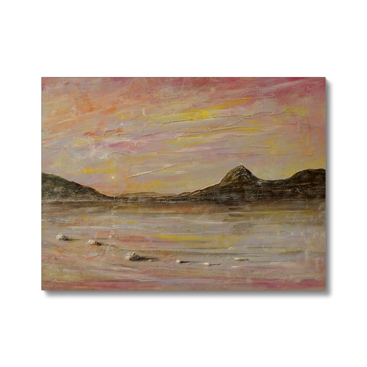 Loch Rannoch Dawn Painting | Canvas From Scotland-Contemporary Stretched Canvas Prints-Scottish Lochs & Mountains Art Gallery-24"x18"-Paintings, Prints, Homeware, Art Gifts From Scotland By Scottish Artist Kevin Hunter