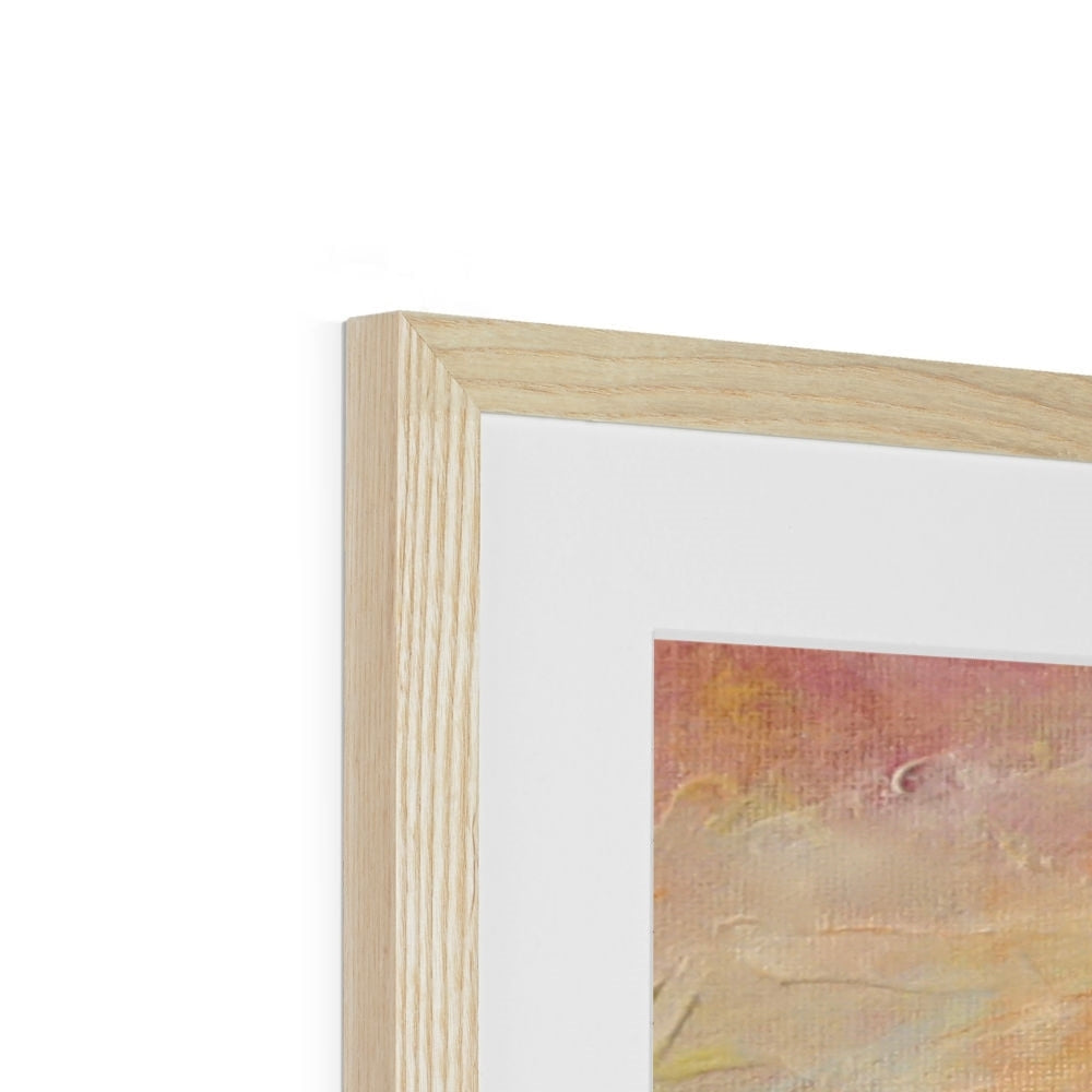 Light oak frame with groove texture holds Loch Rannoch & Schiehallion abstract art print