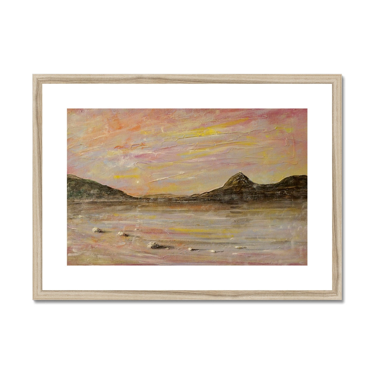 Framed Loch Rannoch & Schiehallion abstract sunset landscape print