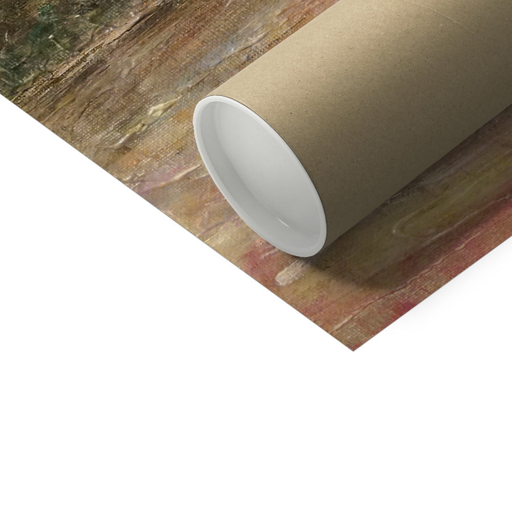 Brown cardboard tube with white lining for Loch Rannoch & Schiehallion print