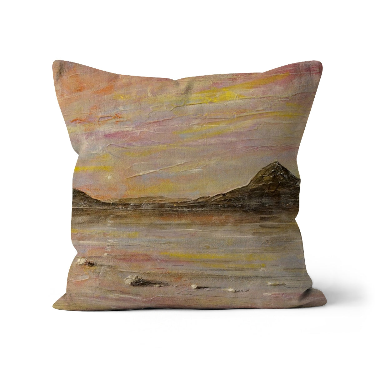 Loch Rannoch & Schiehallion textured mountain twilight cushion