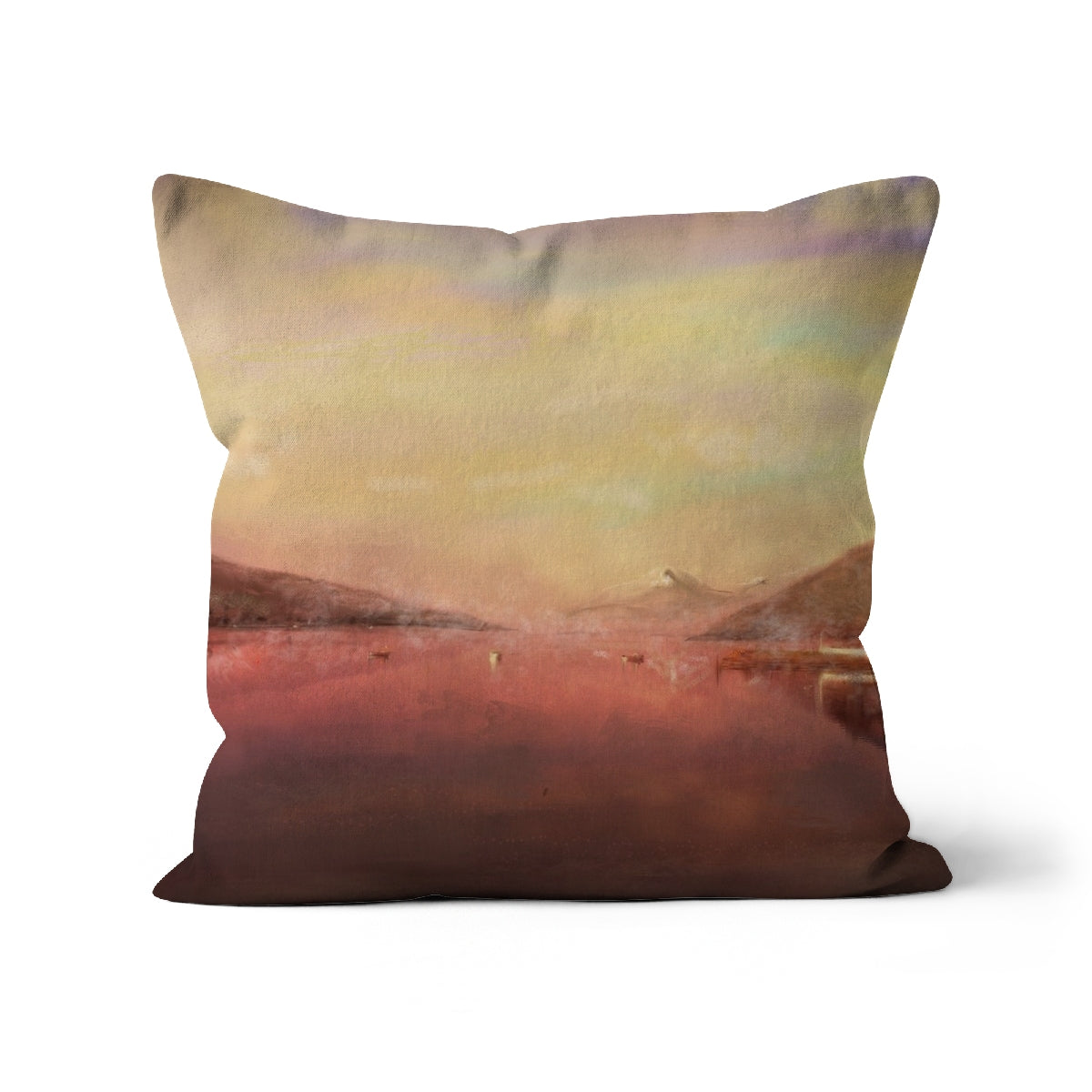 Loch Tay Art Gifts Cushion-Cushions-Scottish Lochs & Mountains Art Gallery-Canvas-12"x12"-Paintings, Prints, Homeware, Art Gifts From Scotland By Scottish Artist Kevin Hunter