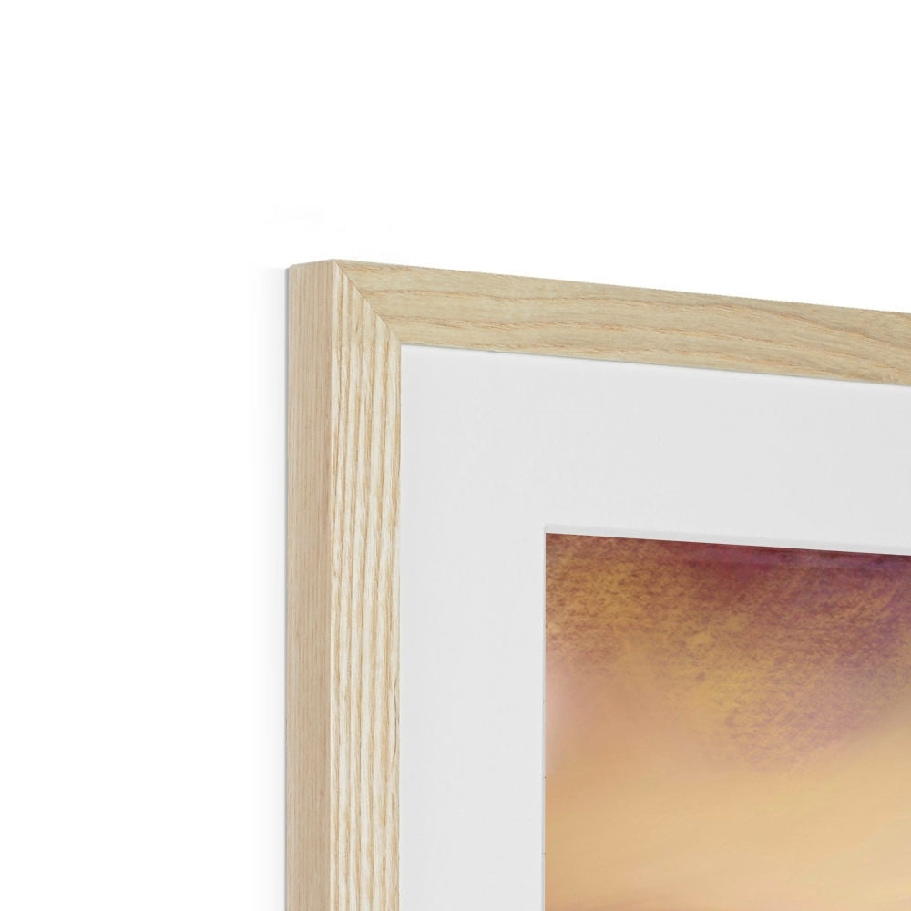 Loch Tay Art Prints: light wood frame with white mat and abstract painting