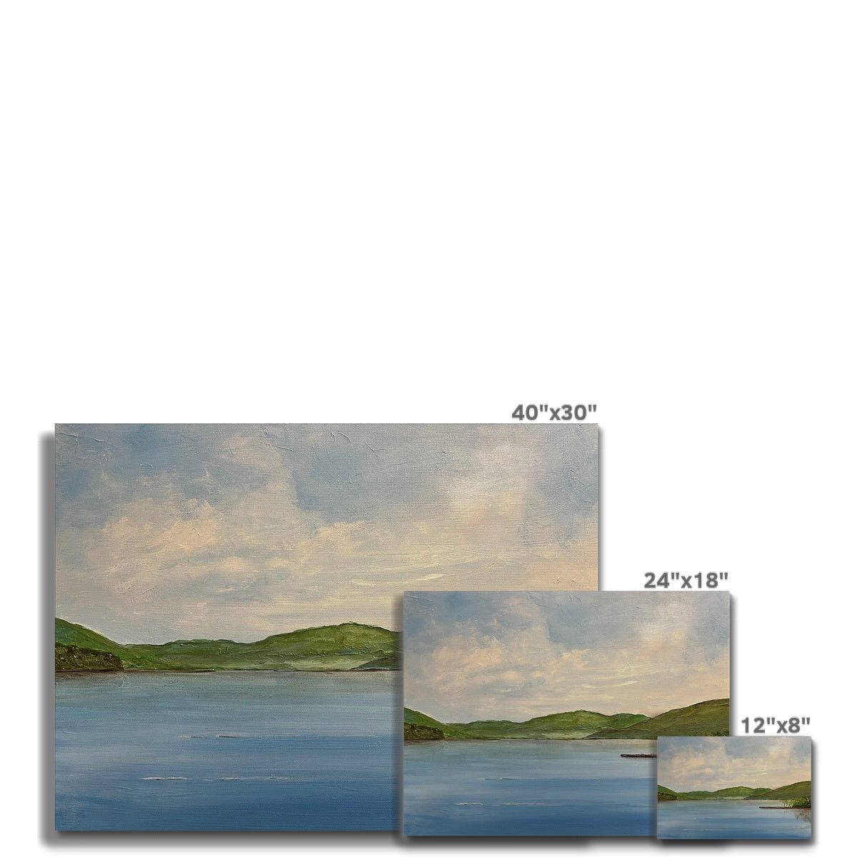 Loch Tay ii Painting | Canvas From Scotland-Contemporary Stretched Canvas Prints-Scottish Lochs & Mountains Art Gallery-Paintings, Prints, Homeware, Art Gifts From Scotland By Scottish Artist Kevin Hunter