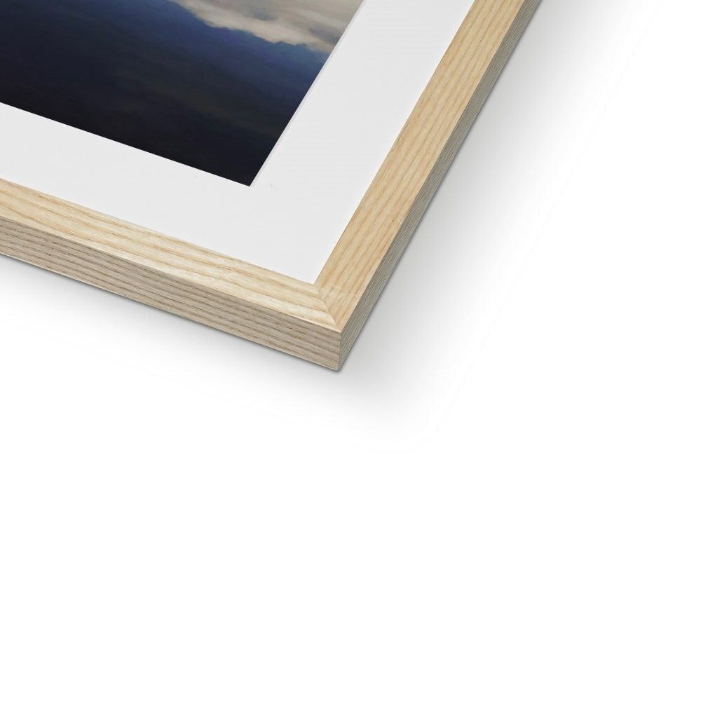 Loch Tay light wood frame with white mat and black photo print