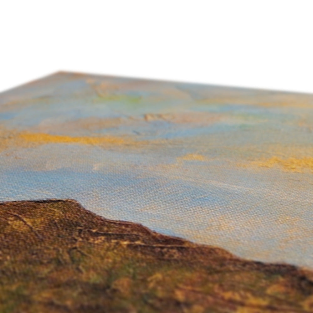 Blue and yellow abstract landscape Lochgoilhead canvas print