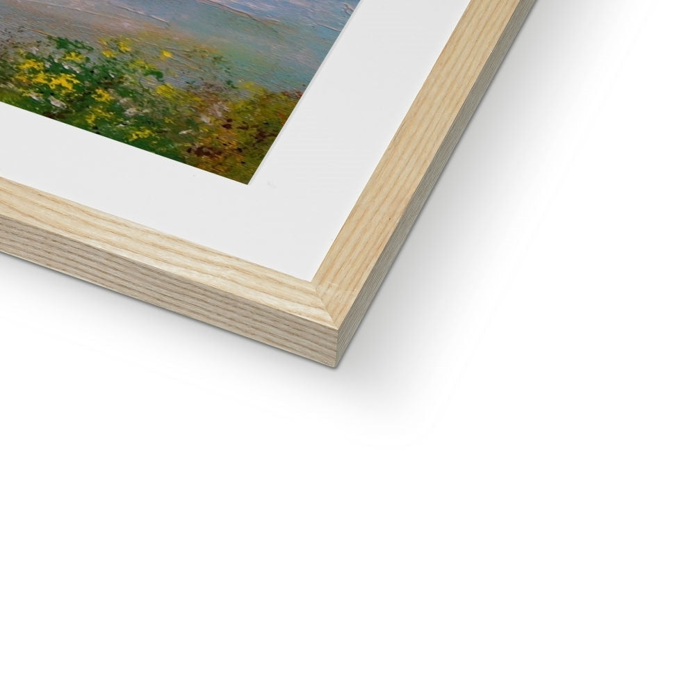 Lochgoilhead Art Prints: Wooden frame with white mat and floral artwork